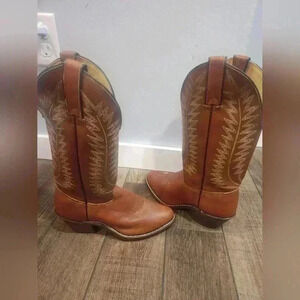 Texas brand 4501 Womens cowboy boots size 6M leather Made In U.S.A.